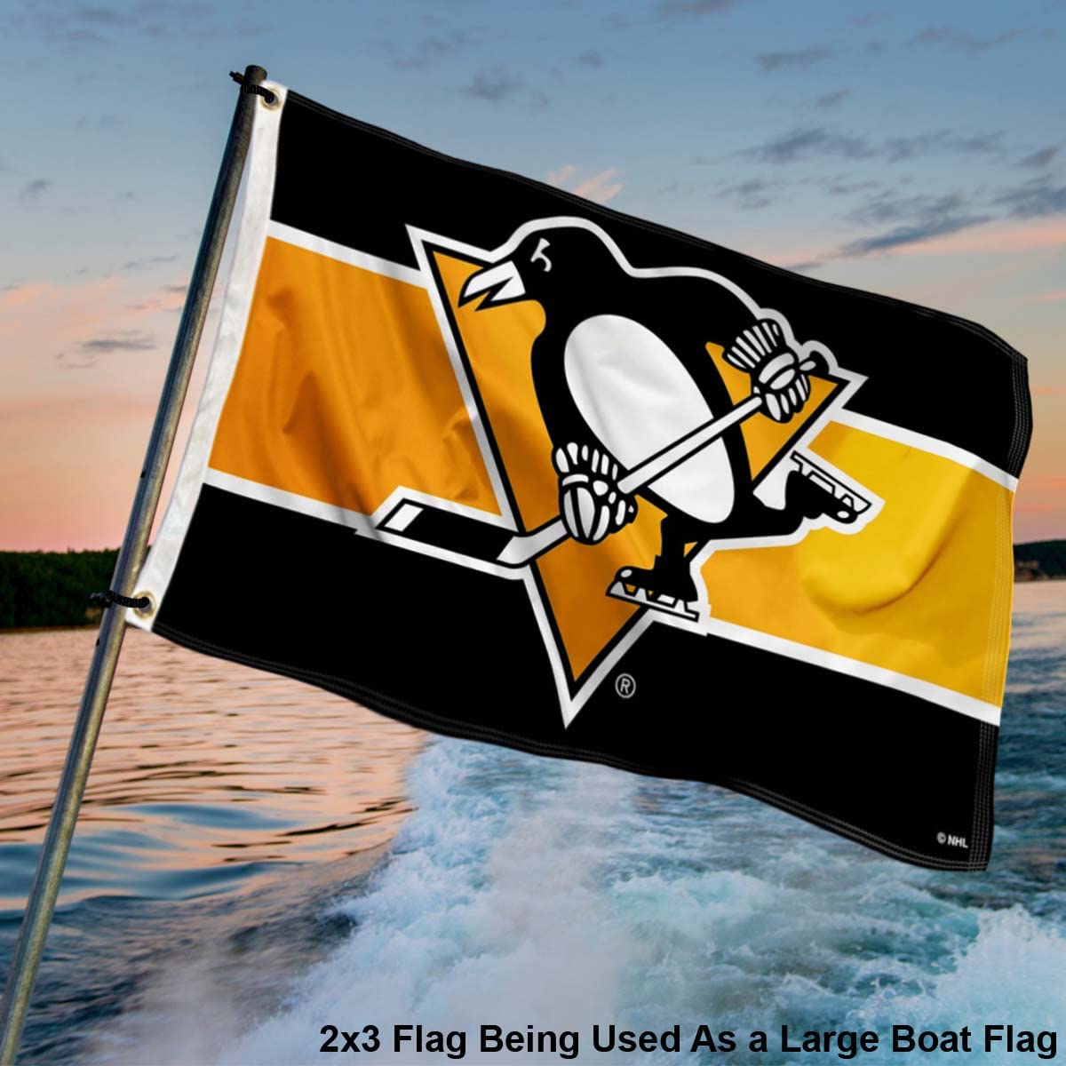WinCraft Pittsburgh Penguins Small 2x3 Foot Banner Flag - Sports Collectibles, Sports Memorabilia, Sports Fan Shop, Sports Gifts