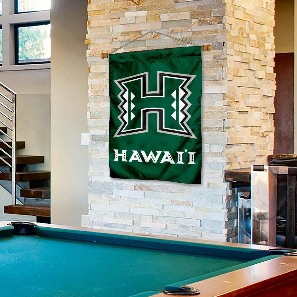 Hawaii Warriors Double Sided House Flag and Wood Banner Pole Set - Sports Collectibles, Sports Memorabilia, Sports Fan Shop, Sports Gifts