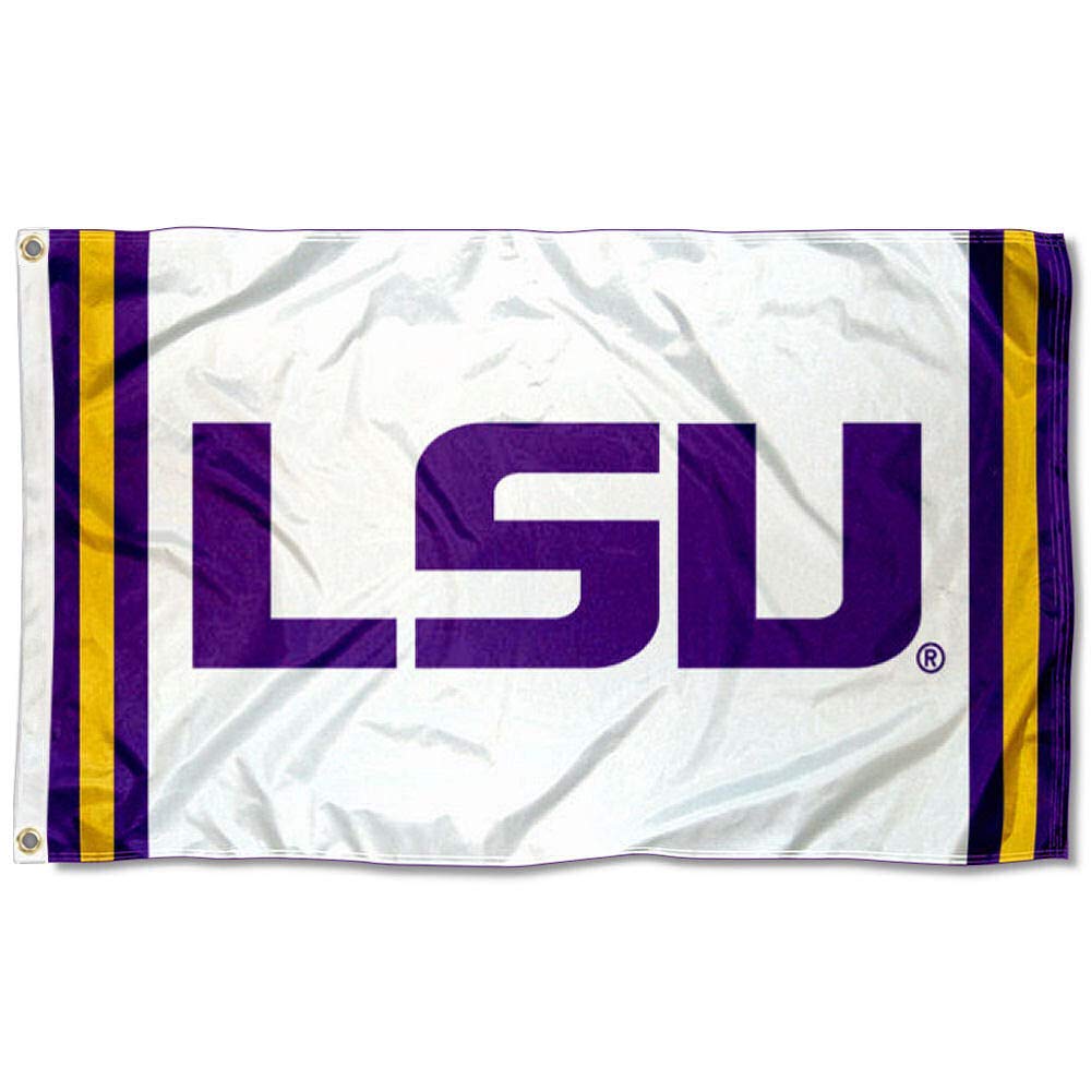 College Flags & Banners Co. LSU Tigers Jersey Stripes Flag and USA 3x5 Flag Set - Sports Collectibles, Sports Memorabilia, Sports Fan Shop, Sports Gifts