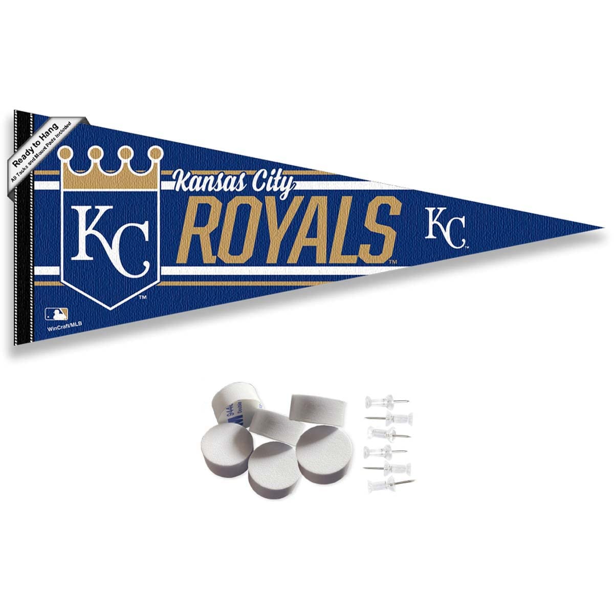 Kansas City Royals Pennant Banner and Wall Tack Pads - Sports Collectibles, Sports Memorabilia, Sports Fan Shop, Sports Gifts