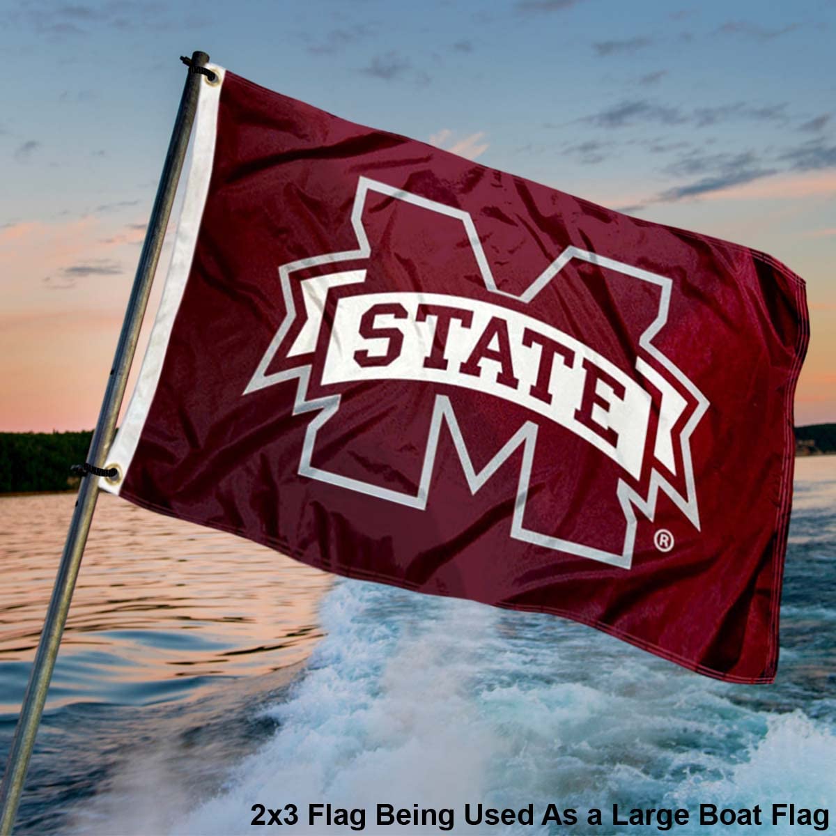 College Flags & Banners Co. Mississippi State Bulldogs 2x3 Foot Flag - Sports Collectibles, Sports Memorabilia, Sports Fan Shop, Sports Gifts