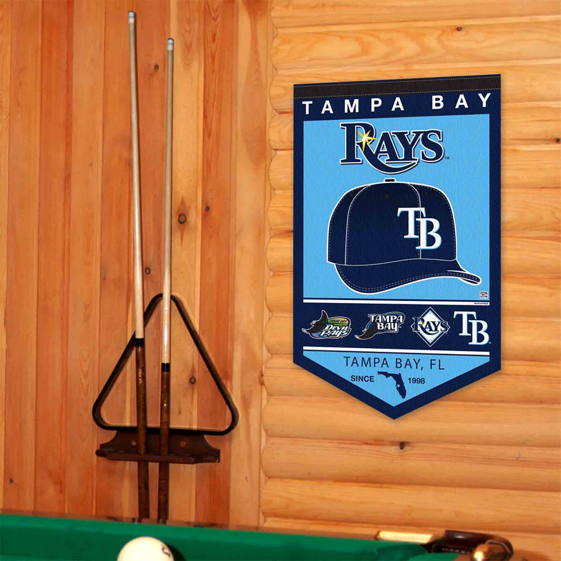 WinCraft Tampa Bay Rays Heritage History Banner Pennant - Sports Collectibles, Sports Memorabilia, Sports Fan Shop, Sports Gifts