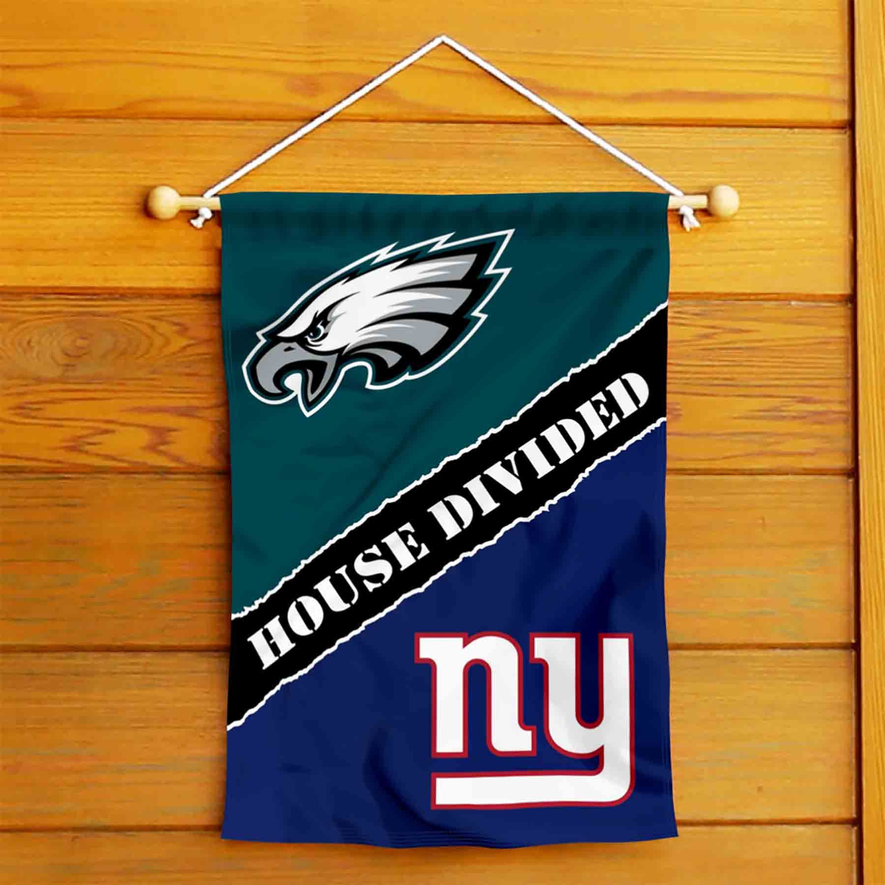 WinCraft House Divided Eagles and Giants Double Sided Garden Flag - Sports Collectibles, Sports Memorabilia, Sports Fan Shop, Sports Gifts