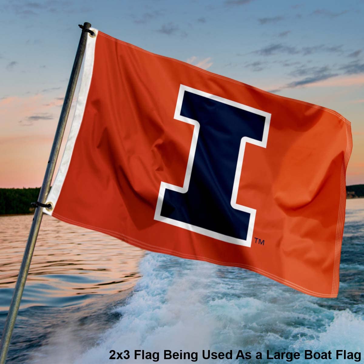 College Flags & Banners Co. Illinois Fighting Illini Small 2x3 Foot Flag - Sports Collectibles, Sports Memorabilia, Sports Fan Shop, Sports Gifts