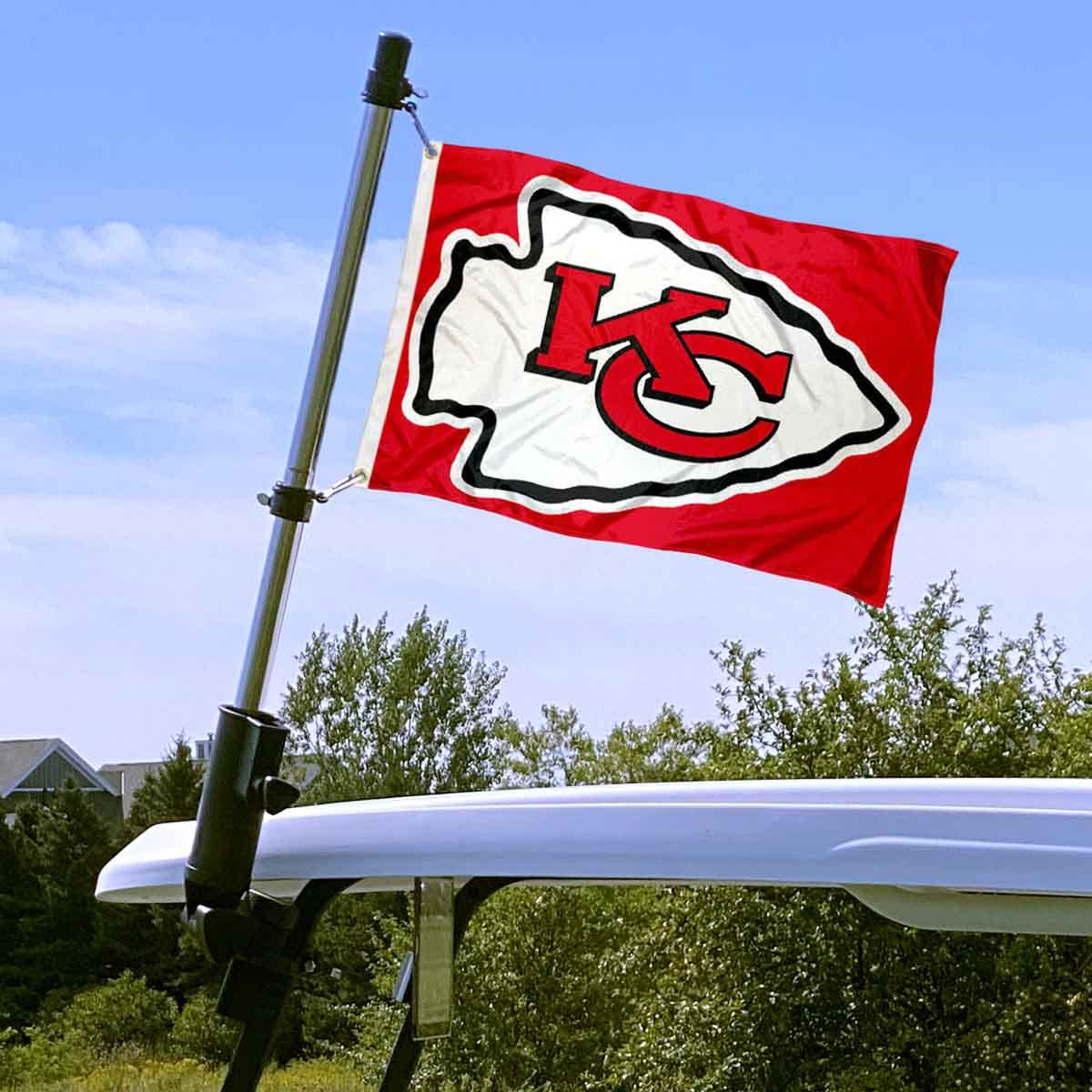 WinCraft Kansas City Chiefs Golf Cart Flag Pole and Holder Mounting Bracket - Sports Collectibles, Sports Memorabilia, Sports Fan Shop, Sports Gifts