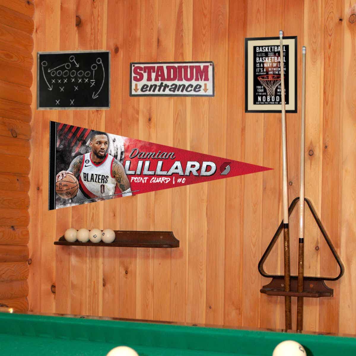 WinCraft Portland Trailbazers Lillard Pennant Flag - Sports Collectibles, Sports Memorabilia, Sports Fan Shop, Sports Gifts