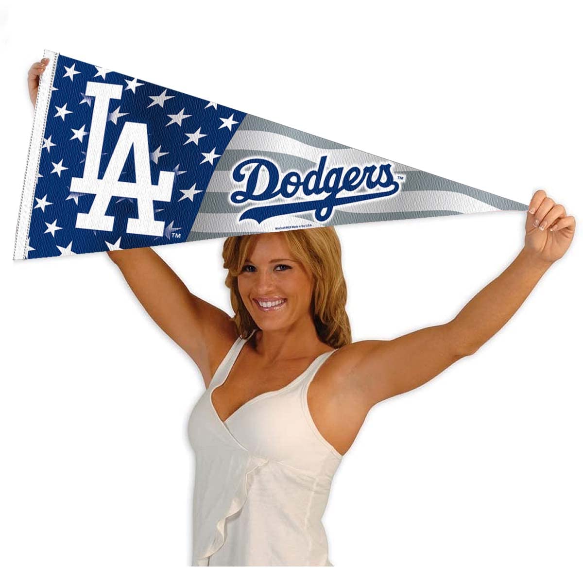 WinCraft Dodgers Nation USA Stars and Stripes Pennant Full Size Pennant Flag - Sports Collectibles, Sports Memorabilia, Sports Fan Shop, Sports Gifts