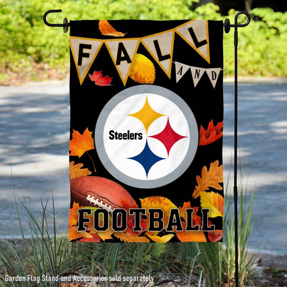 WinCraft Pittsburgh Steelers Fall Leaves Decorative Football Garden Flag Double Sided Banner - Sports Collectibles, Sports Memorabilia, Sports Fan Shop, Sports Gifts