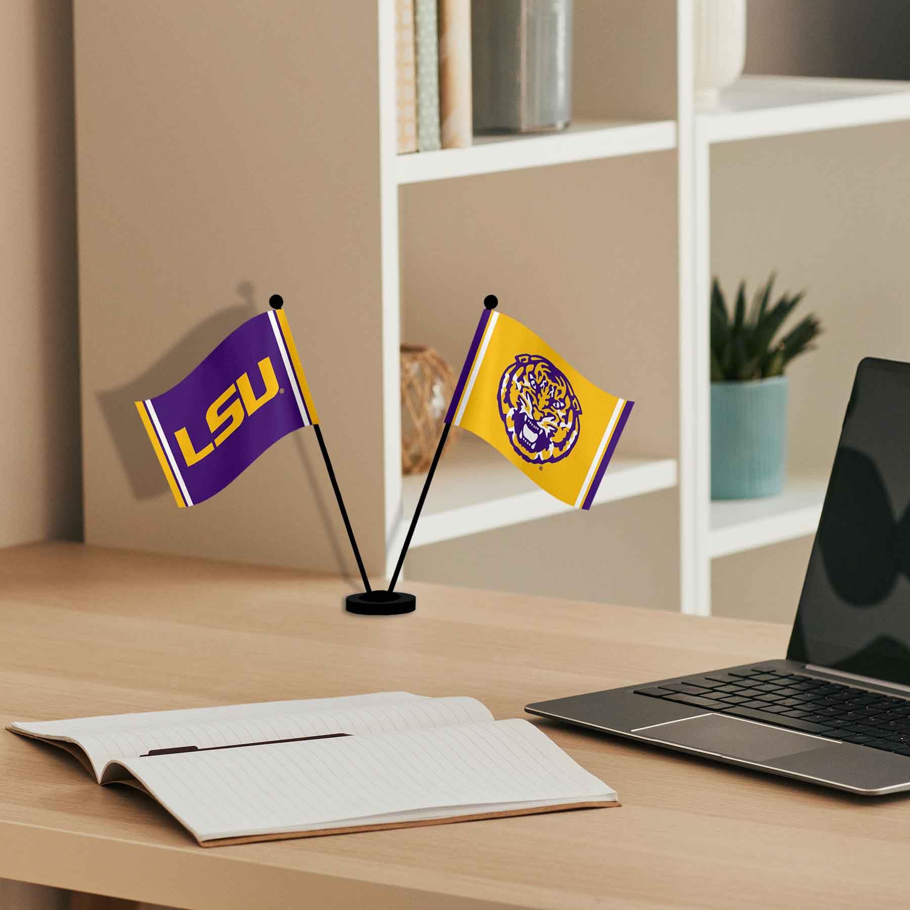 WinCraft Louisiana State LSU Tigers Desk and Table Top Flags - Sports Collectibles, Sports Memorabilia, Sports Fan Shop, Sports Gifts