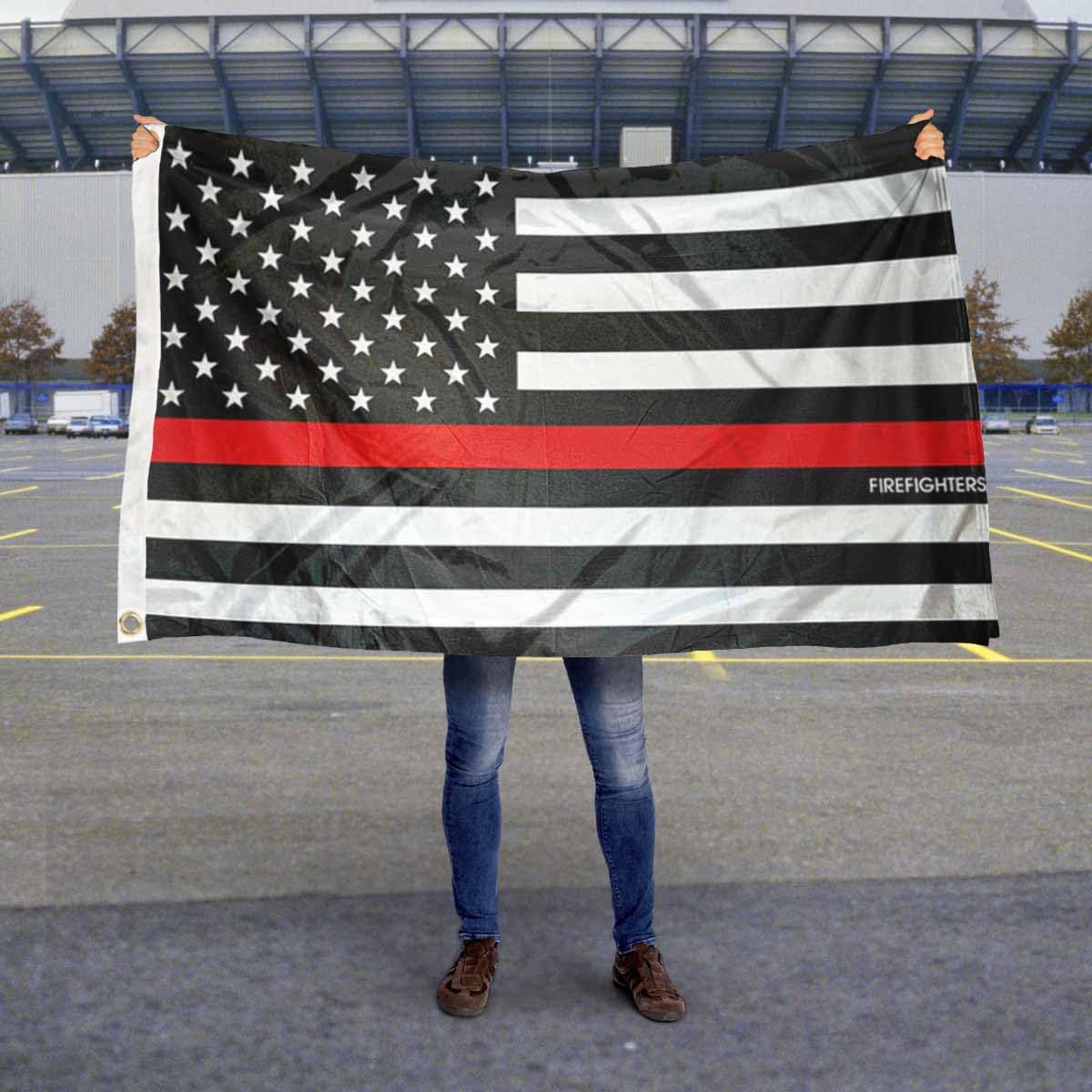 Sports Flags Pennants Company Firefighters Thin Line Flag 3x5 Foot Banner - Sports Collectibles, Sports Memorabilia, Sports Fan Shop, Sports Gifts
