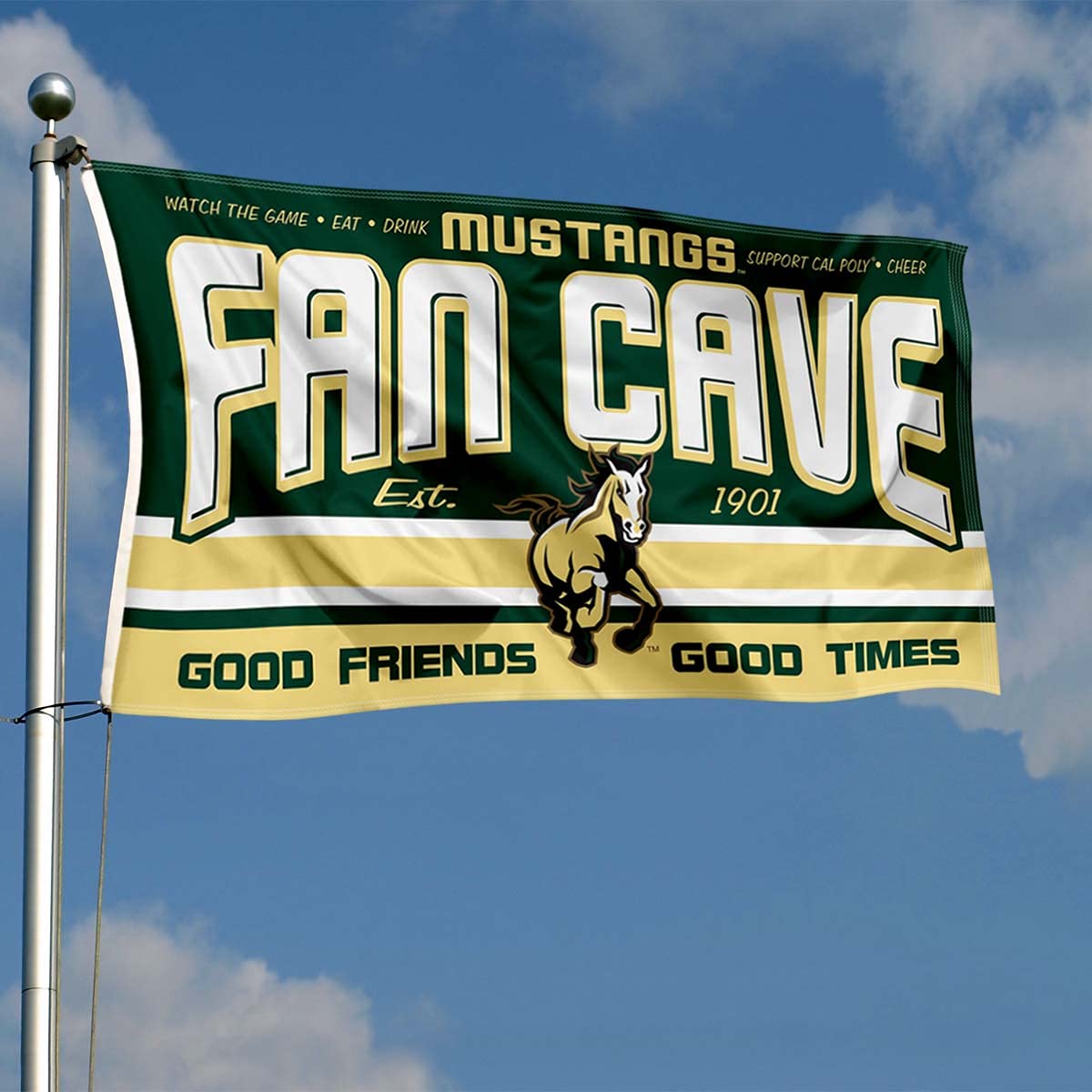 Cal Poly Mustangs Fan Man Cave Banner Flag - Sports Collectibles, Sports Memorabilia, Sports Fan Shop, Sports Gifts