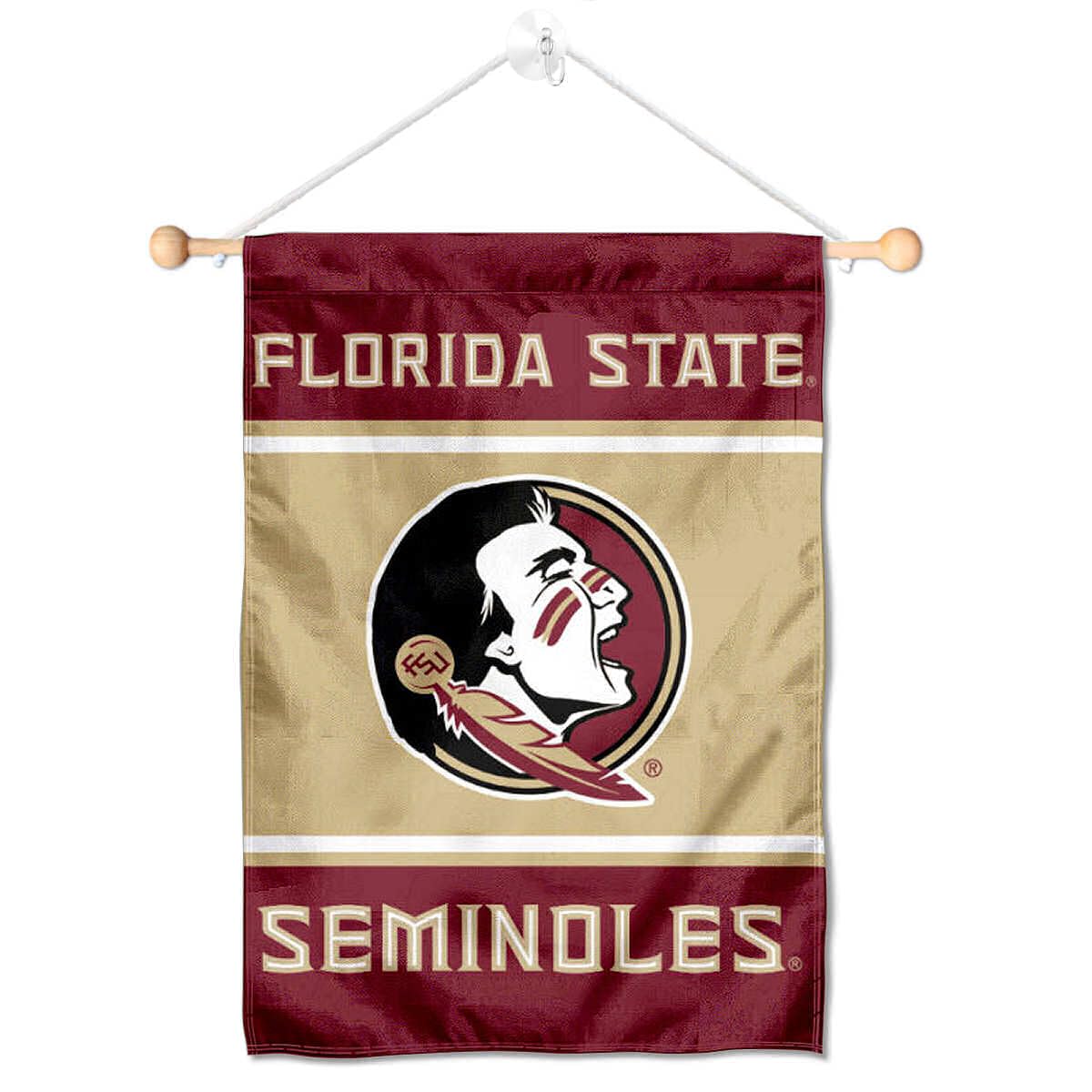 College Flags & Banners Co. Florida State Seminoles Window Wall Banner Hanging Flag with Suction Cup - Sports Collectibles, Sports Memorabilia, Sports Fan Shop, Sports Gifts
