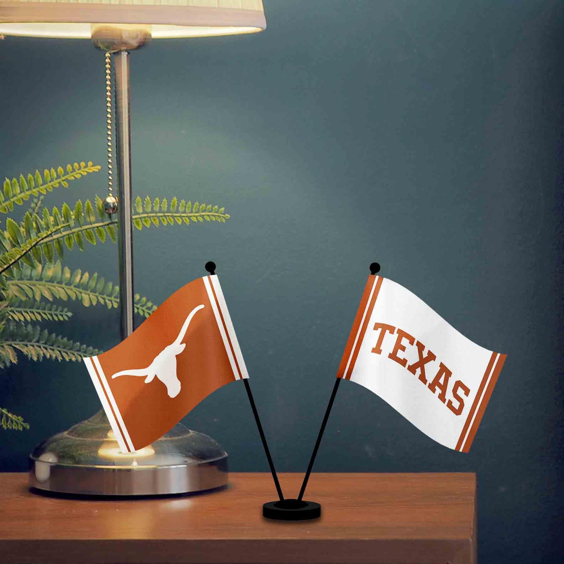 WinCraft Texas Longhorns Desk and Table Top Flags - Sports Collectibles, Sports Memorabilia, Sports Fan Shop, Sports Gifts