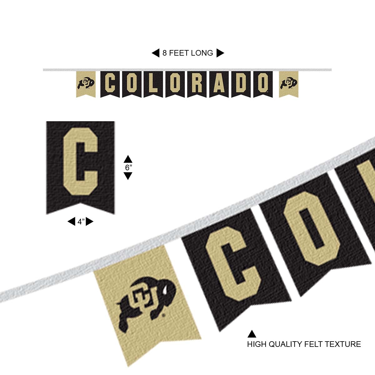 Colorado Buffaloes Banner String Pennant Flags - Sports Collectibles, Sports Memorabilia, Sports Fan Shop, Sports Gifts