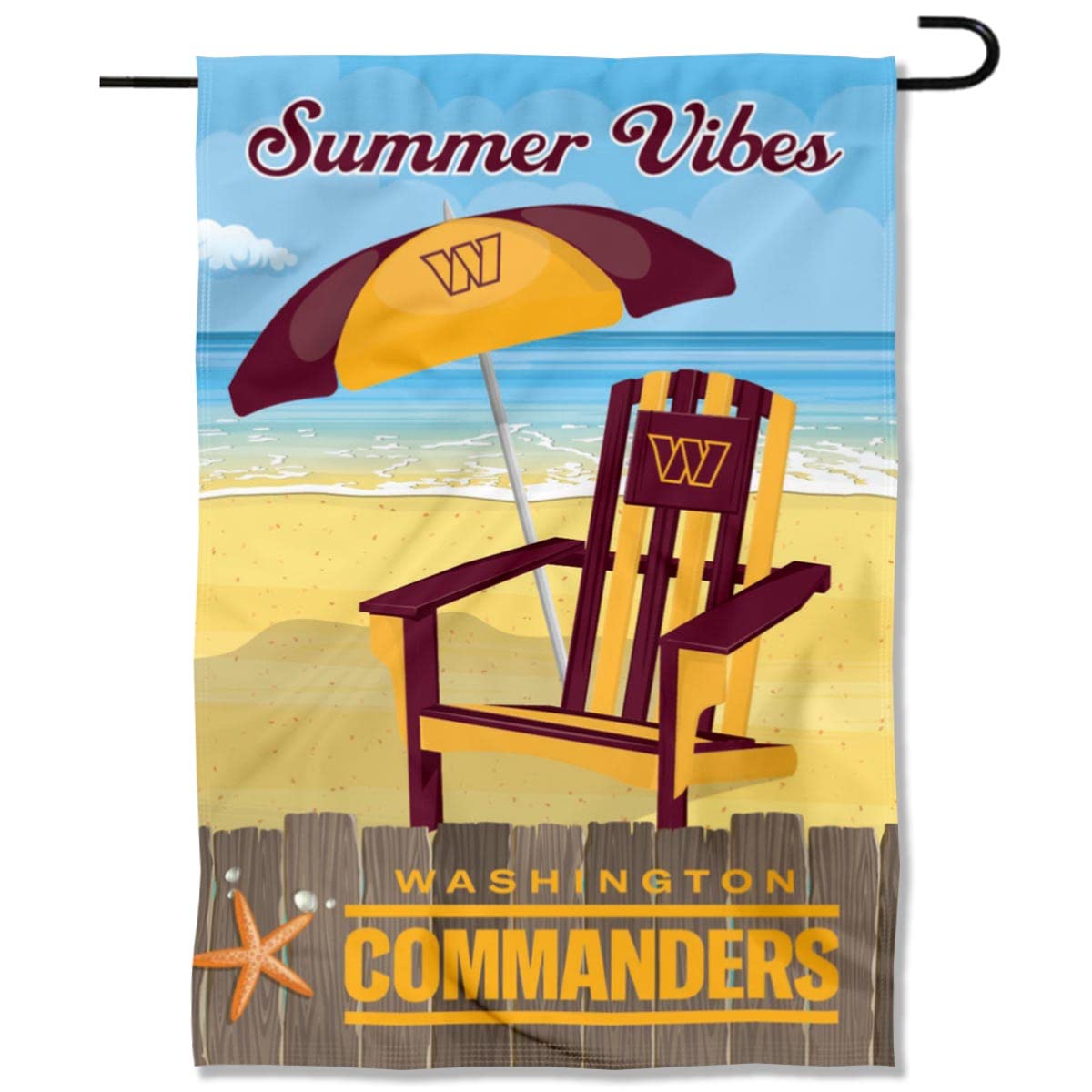 WinCraft Washington Commanders Summer Decorative Seasonal Garden Flag Double Sided Banner - Sports Collectibles, Sports Memorabilia, Sports Fan Shop, Sports Gifts