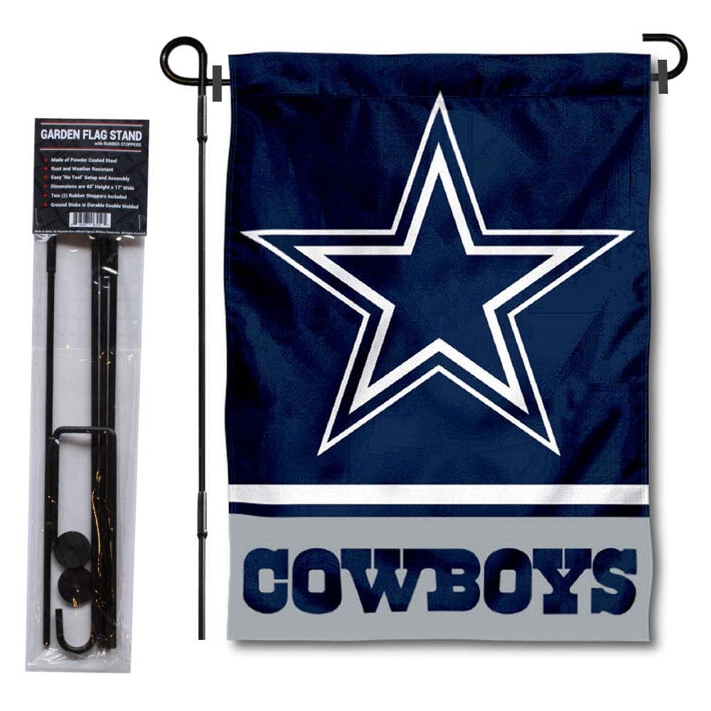 WinCraft Dallas Garden Flag with Stand Holder - Sports Collectibles, Sports Memorabilia, Sports Fan Shop, Sports Gifts