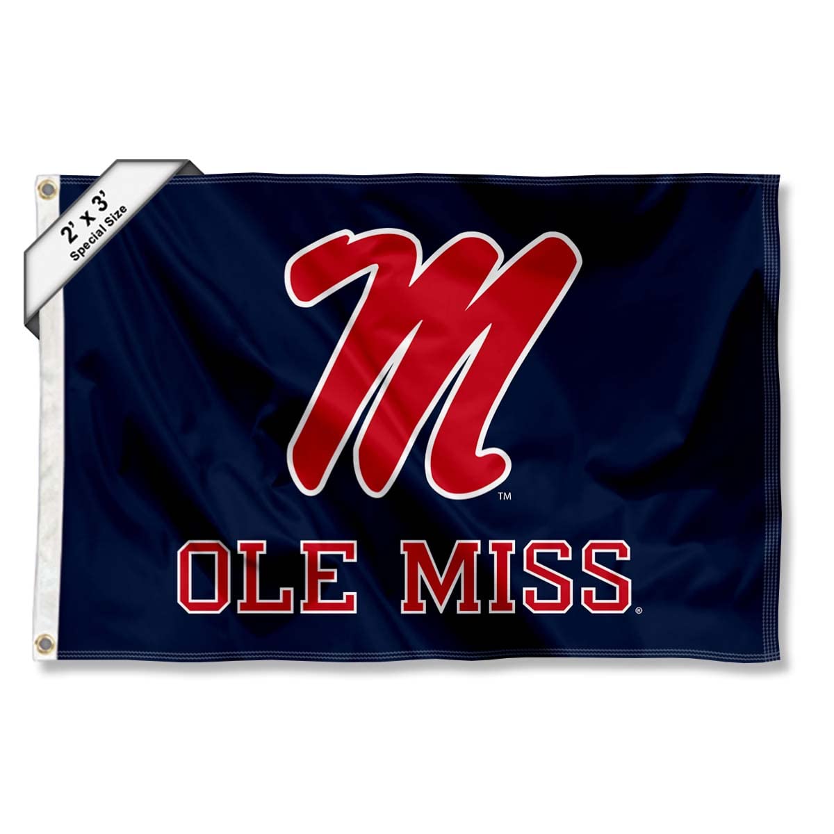 College Flags & Banners Co. Ole Miss Small 2x3 Foot Flag - Sports Collectibles, Sports Memorabilia, Sports Fan Shop, Sports Gifts