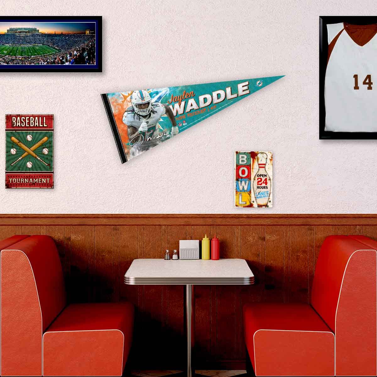 WinCraft Miami Dolphins Waddle Pennant Banner Flag - Sports Collectibles, Sports Memorabilia, Sports Fan Shop, Sports Gifts