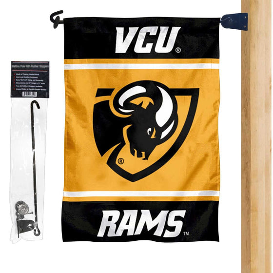 Virginia Commonwealth Rams Garden Flag and Mailbox Post Pole Mount Holder Set - Sports Collectibles, Sports Memorabilia, Sports Fan Shop, Sports Gifts