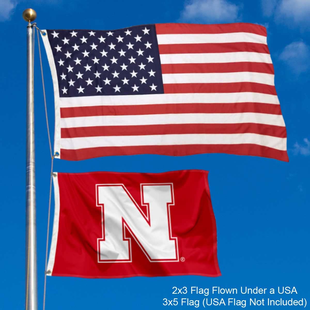 College Flags & Banners Co. Nebraska Cornhuskers Small 2x3 Foot Flag - Sports Collectibles, Sports Memorabilia, Sports Fan Shop, Sports Gifts