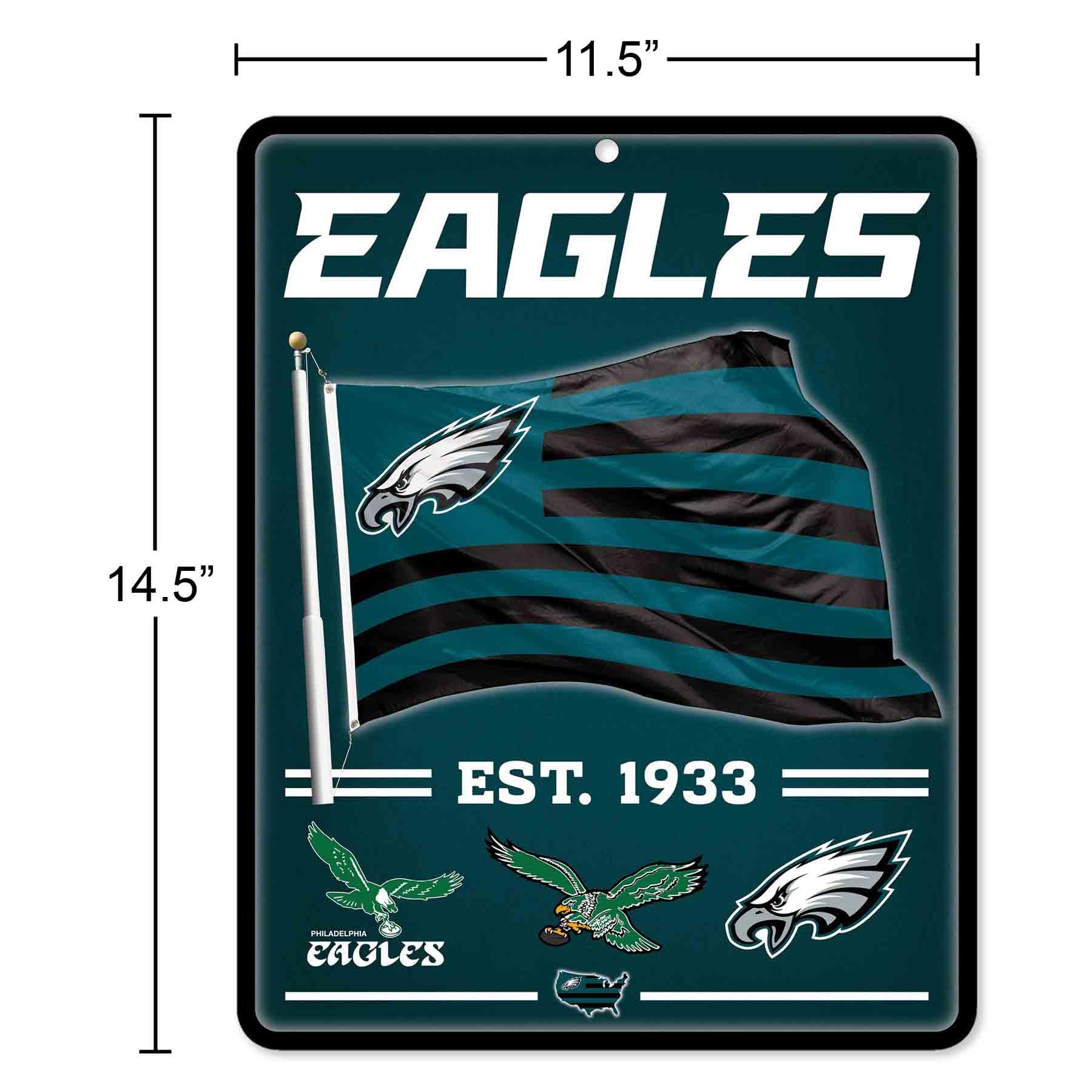 WinCraft Philadelphia Eagles Americana Banner Flag Sign - Sports Collectibles, Sports Memorabilia, Sports Fan Shop, Sports Gifts