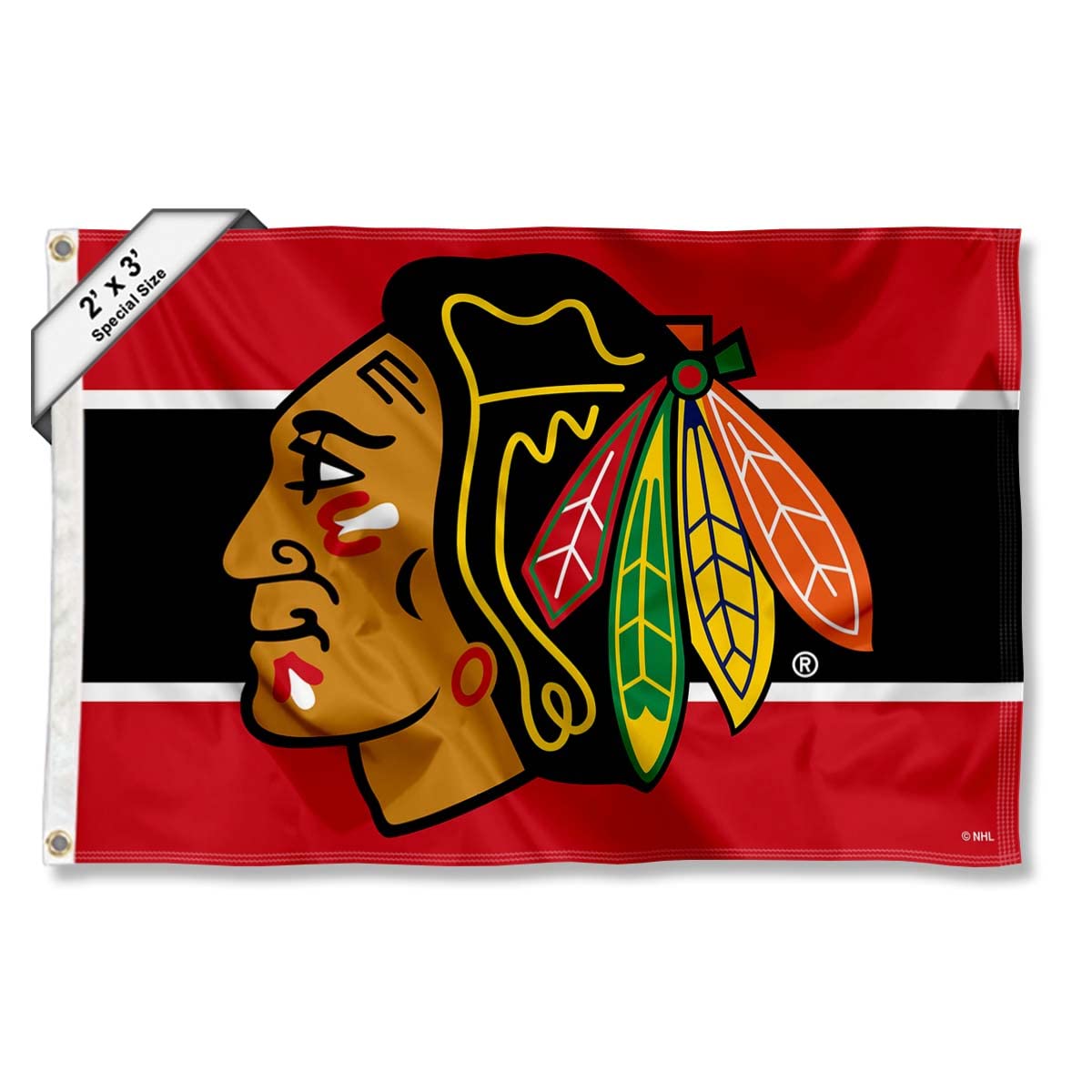 WinCraft Chicago Blackhawks Small 2x3 Foot Banner Flag - Sports Collectibles, Sports Memorabilia, Sports Fan Shop, Sports Gifts