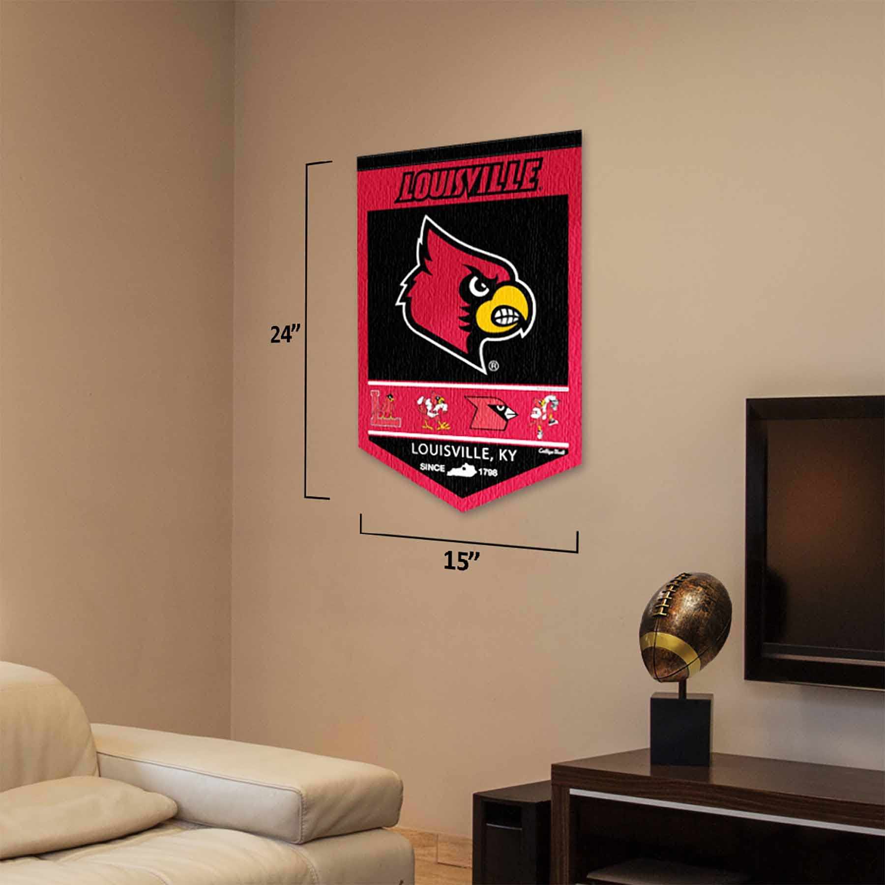 College Flags & Banners Co. Louisville Cardinals Heritage History Banner Pennant - Sports Collectibles, Sports Memorabilia, Sports Fan Shop, Sports Gifts