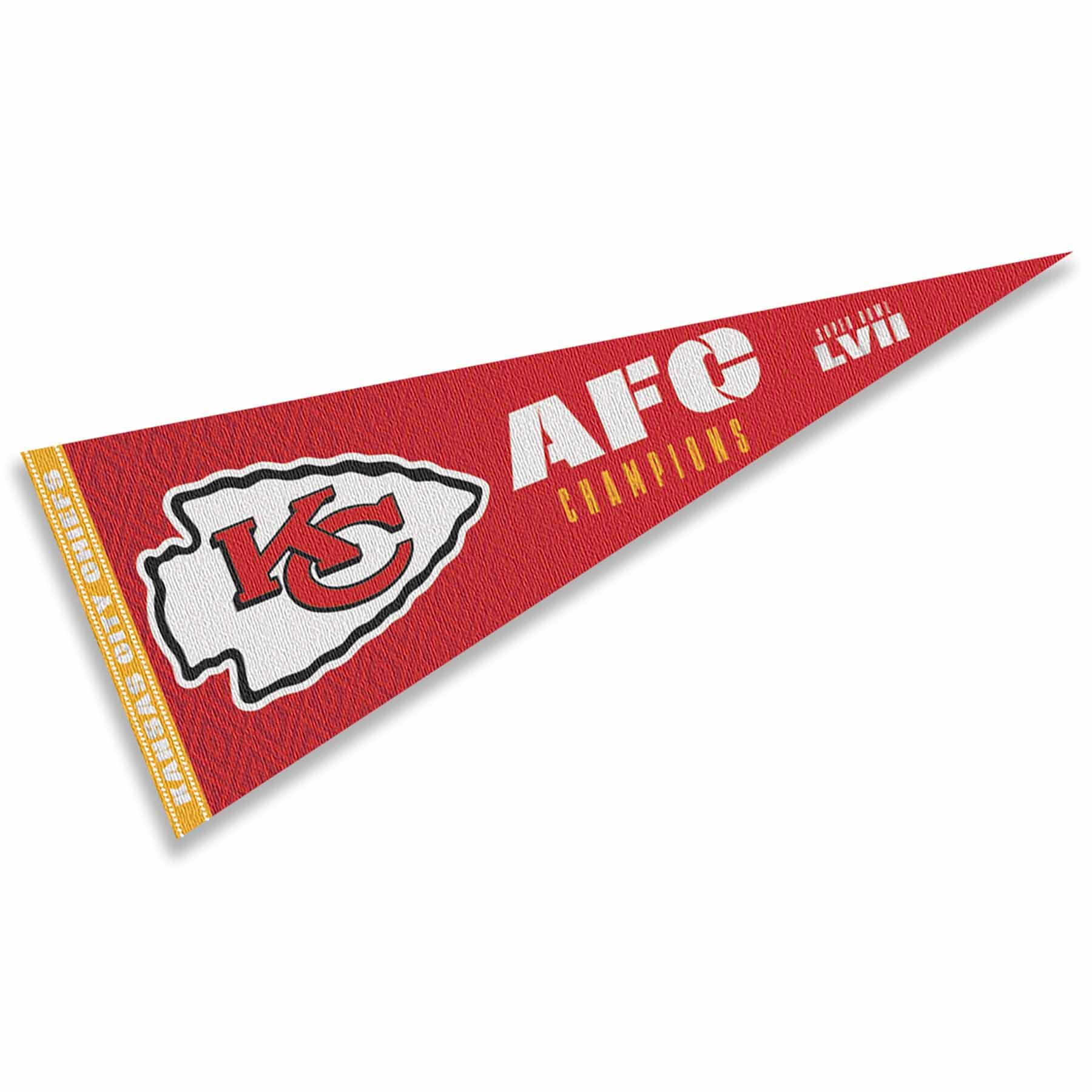 WinCraft Chiefs AFC Champions and Super Bowl 2023 LVII Bound Full Size Large Pennant - Sports Collectibles, Sports Memorabilia, Sports Fan Shop, Sports Gifts
