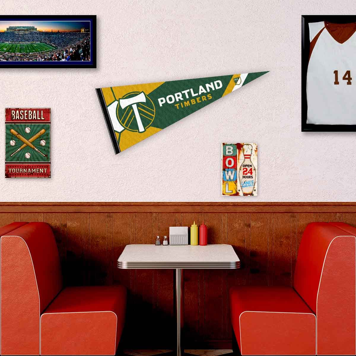 WinCraft Portland Timbers Pennant Flag Banner - Sports Collectibles, Sports Memorabilia, Sports Fan Shop, Sports Gifts
