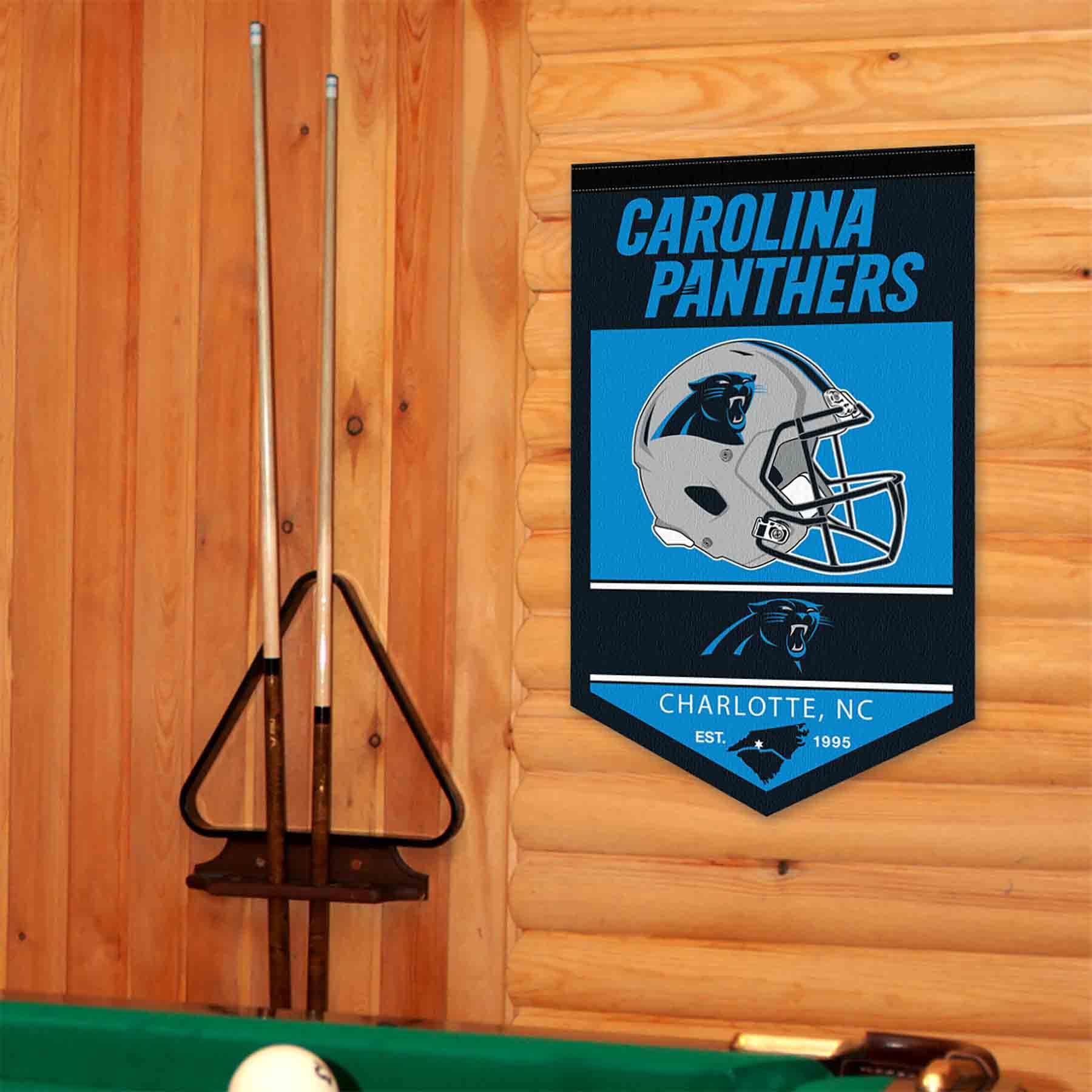 WinCraft Carolina Panthers Heritage History Banner Pennant - Sports Collectibles, Sports Memorabilia, Sports Fan Shop, Sports Gifts
