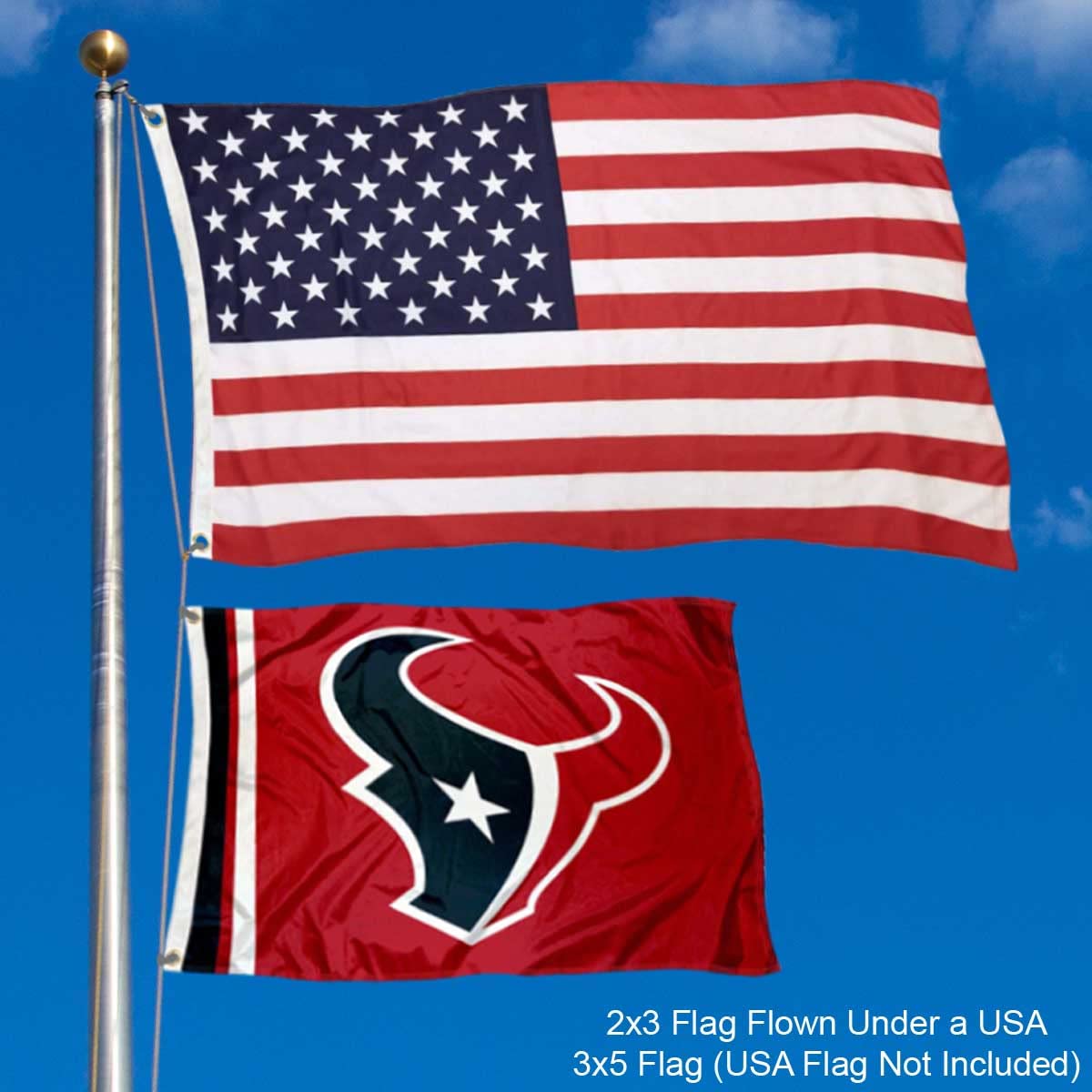WinCraft Houston Texans 2x3 Feet Flag - Sports Collectibles, Sports Memorabilia, Sports Fan Shop, Sports Gifts