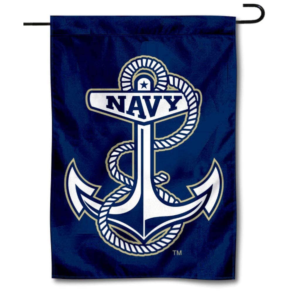 College Flags & Banners Co. US Navy Anchor Garden Flag and USA Flag Stand Pole Holder Set - Sports Collectibles, Sports Memorabilia, Sports Fan Shop, Sports Gifts