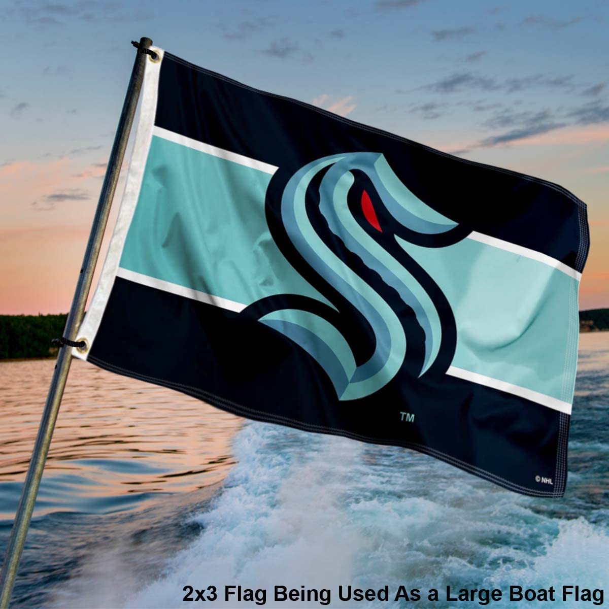 WinCraft Seattle Kraken Small 2x3 Foot Banner Flag - Sports Collectibles, Sports Memorabilia, Sports Fan Shop, Sports Gifts