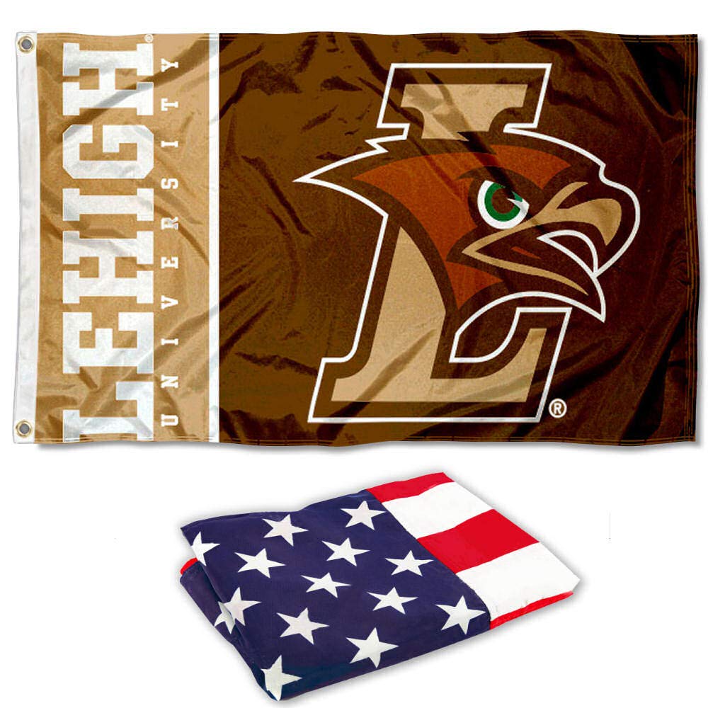 College Flags & Banners Co. Lehigh and USA Flag 3x5 Set - Sports Collectibles, Sports Memorabilia, Sports Fan Shop, Sports Gifts