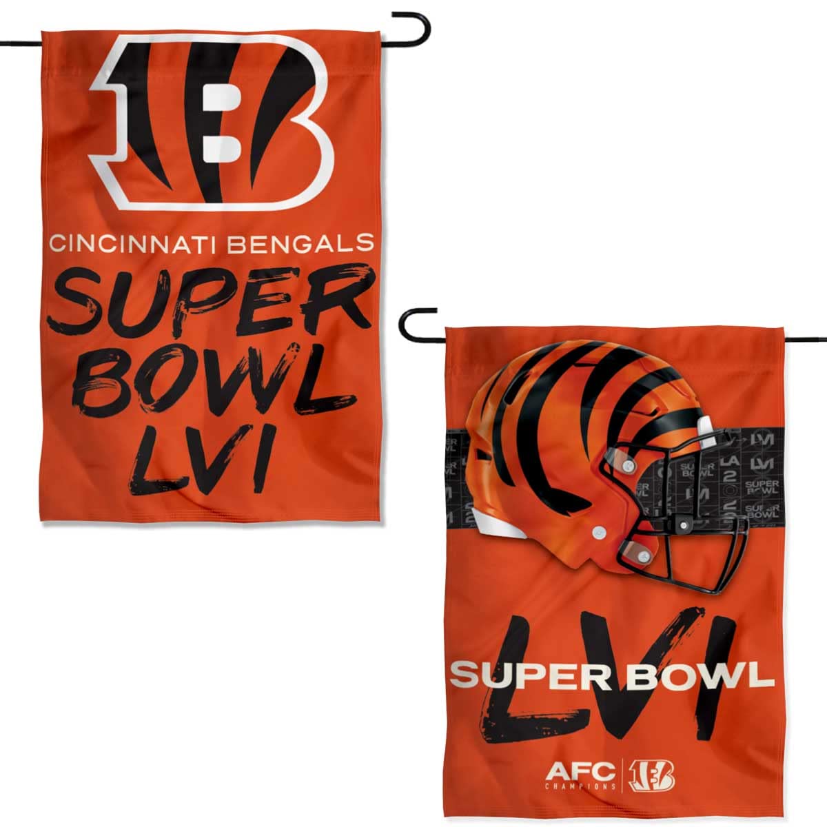 Cincinnati Bengals AFC Champions Super Bowl LVI Double Sided Garden Banner Flag - Sports Collectibles, Sports Memorabilia, Sports Fan Shop, Sports Gifts
