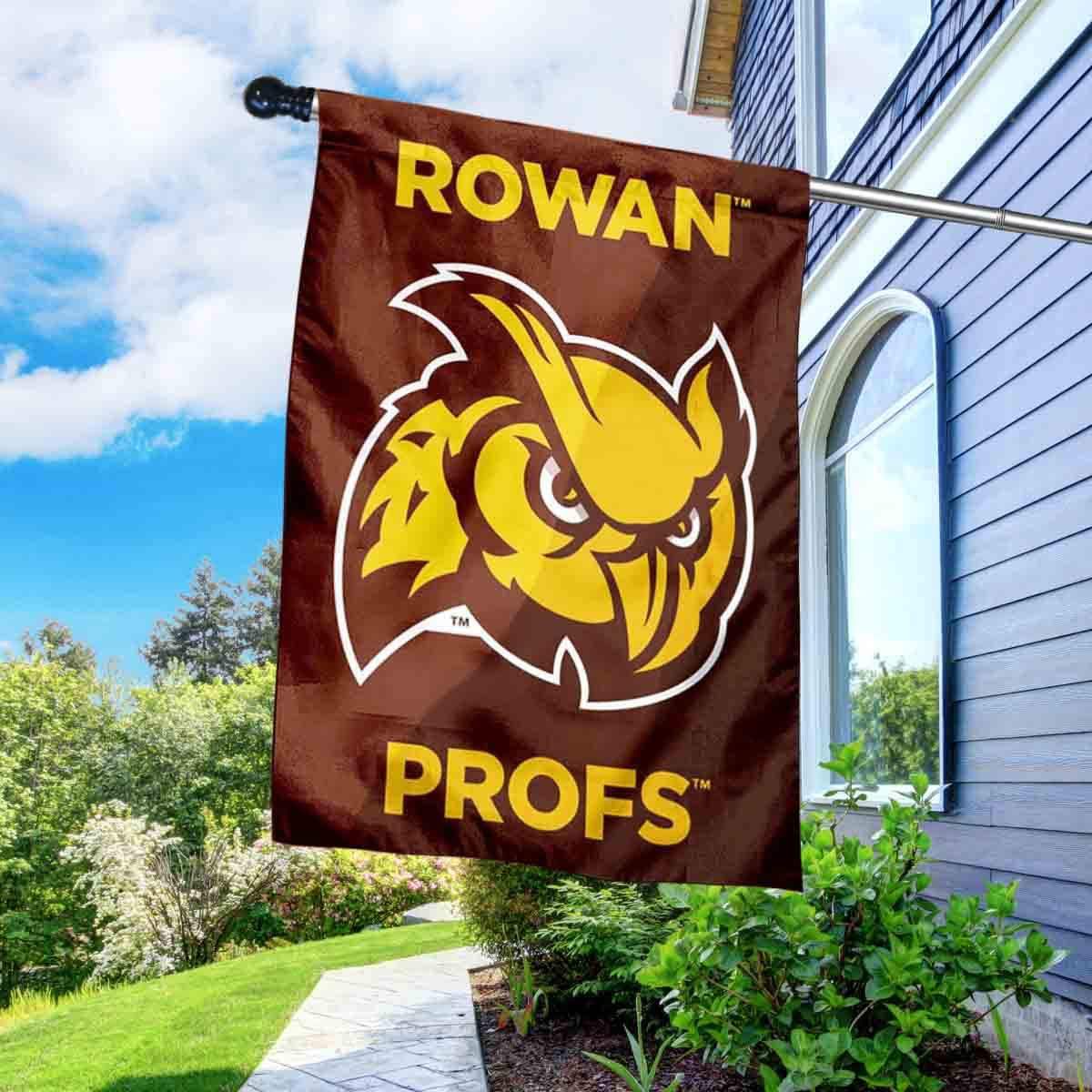 College Flags & Banners Co. Rowan Profs Logo Double Sided House Flag with Pole Set - Sports Collectibles, Sports Memorabilia, Sports Fan Shop, Sports Gifts