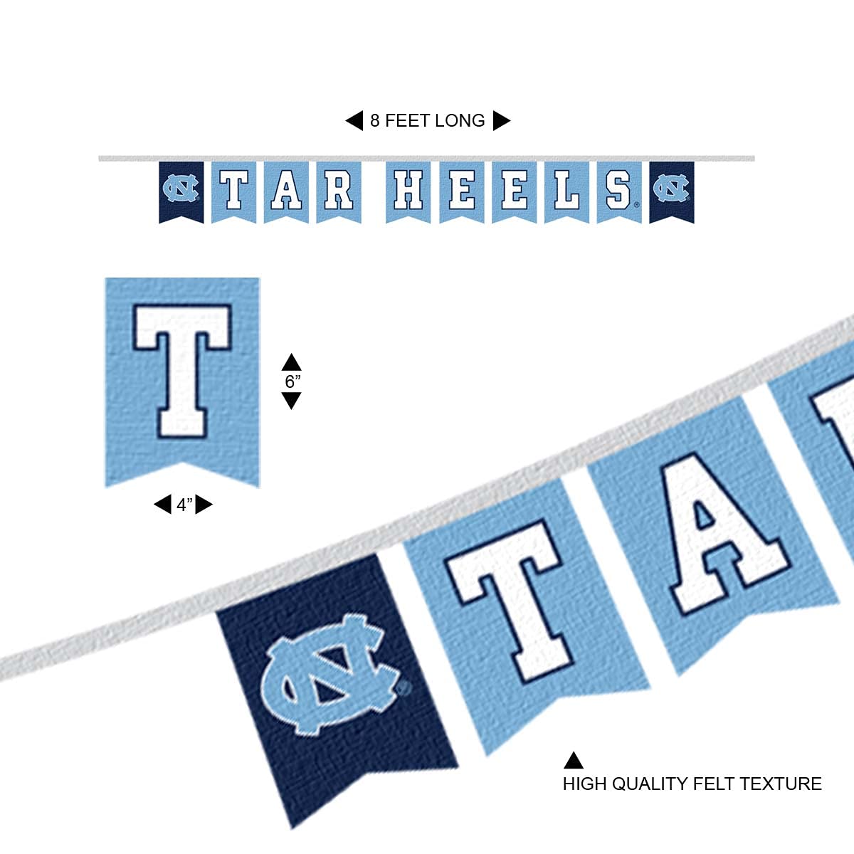 North Carolina Tar Heels Banner String Pennant Flags - Sports Collectibles, Sports Memorabilia, Sports Fan Shop, Sports Gifts