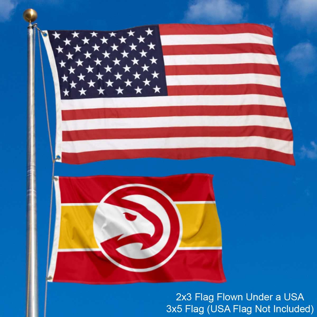 WinCraft Atlanta Hawks Small 2x3 Foot Banner Flag - Sports Collectibles, Sports Memorabilia, Sports Fan Shop, Sports Gifts