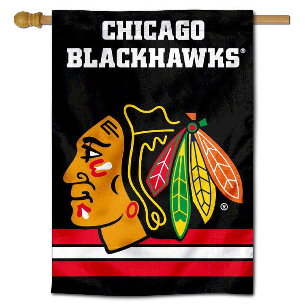 WinCraft Chicago Blackhawks Two Sided House Flag - Sports Collectibles, Sports Memorabilia, Sports Fan Shop, Sports Gifts
