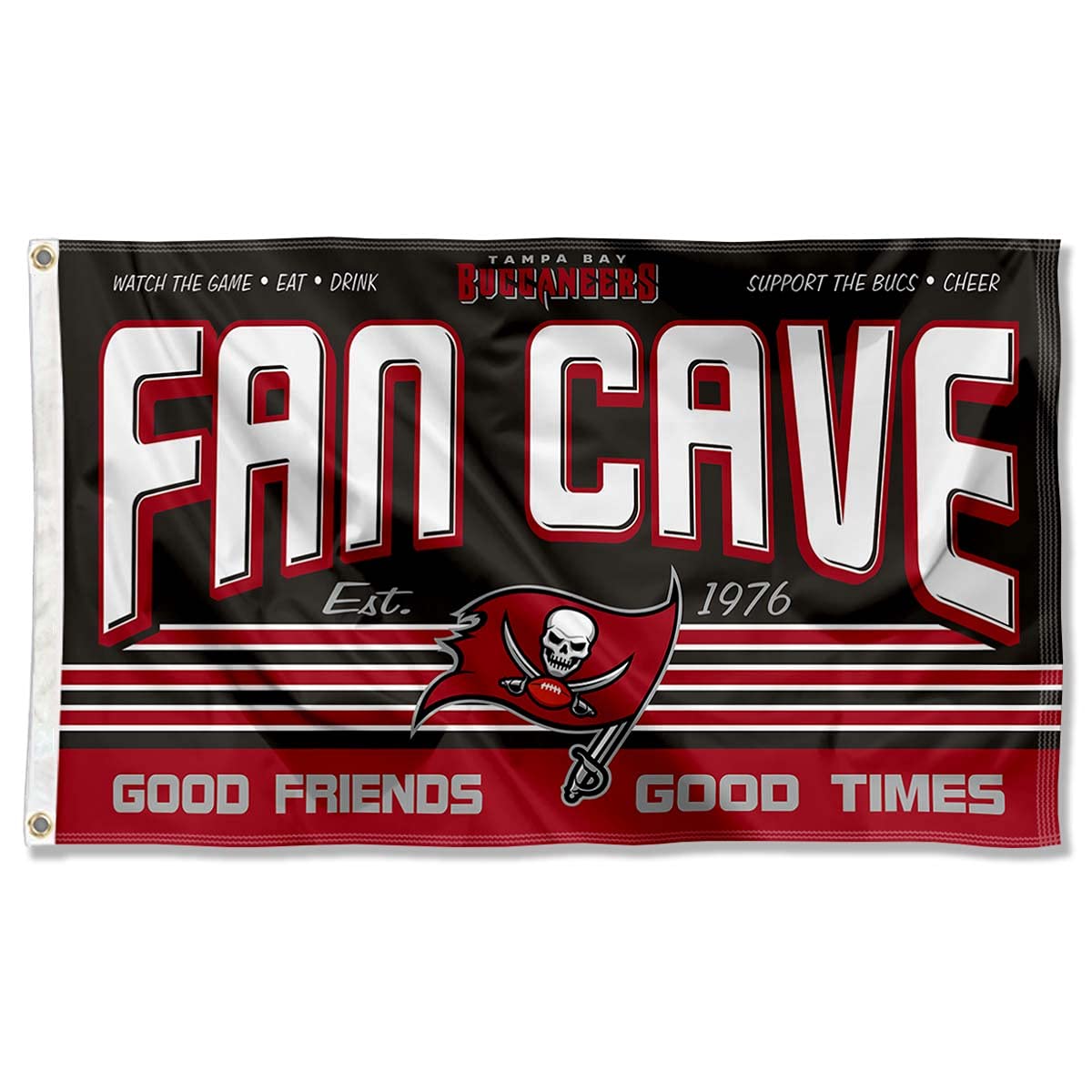 WinCraft Tampa Bay Buccaneers Fan Man Cave Banner Flag - Sports Collectibles, Sports Memorabilia, Sports Fan Shop, Sports Gifts