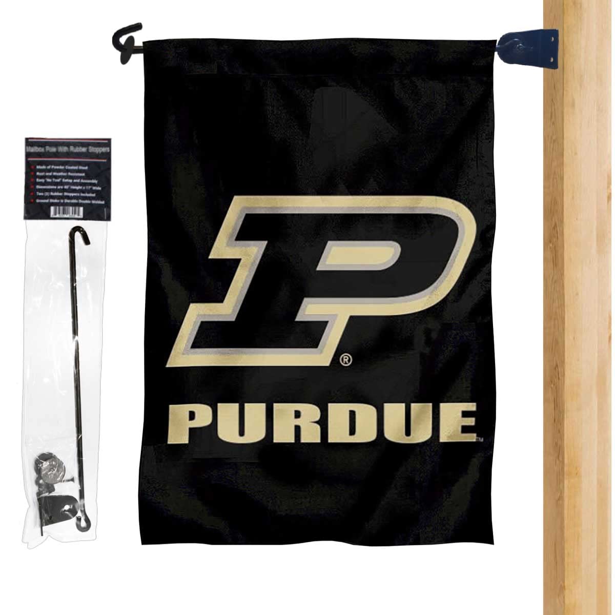Purdue Boilermakers Garden Flag and Mailbox Post Pole Mount Holder Set - Sports Collectibles, Sports Memorabilia, Sports Fan Shop, Sports Gifts