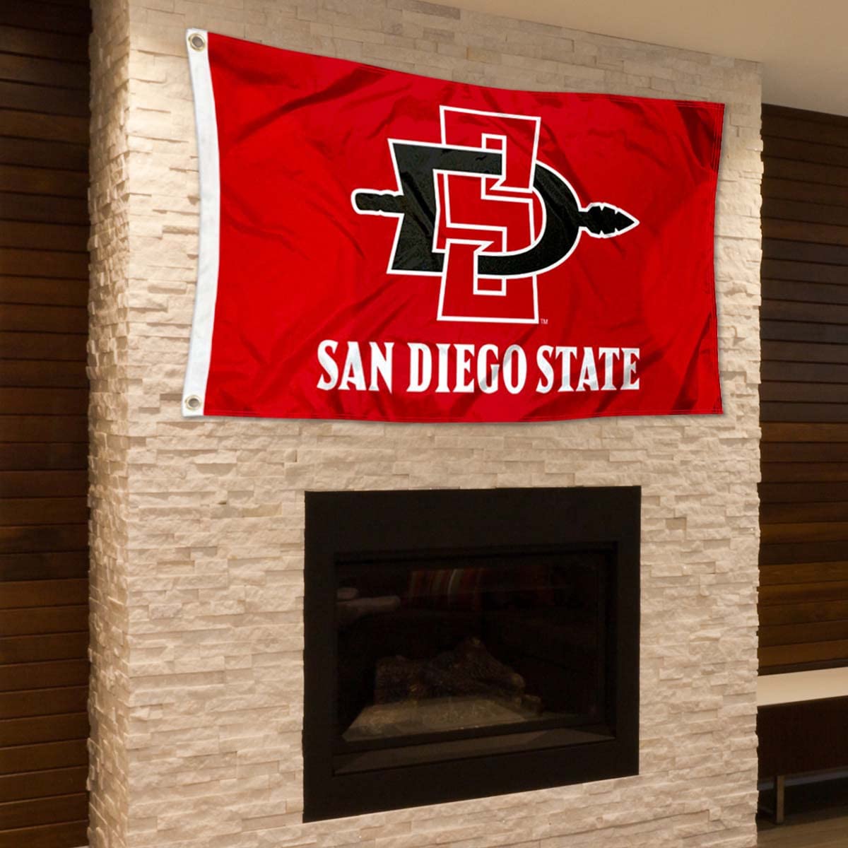 San Diego State Aztecs Small 2'x3' Flag and USA 3x5 Flag Set - Sports Collectibles, Sports Memorabilia, Sports Fan Shop, Sports Gifts