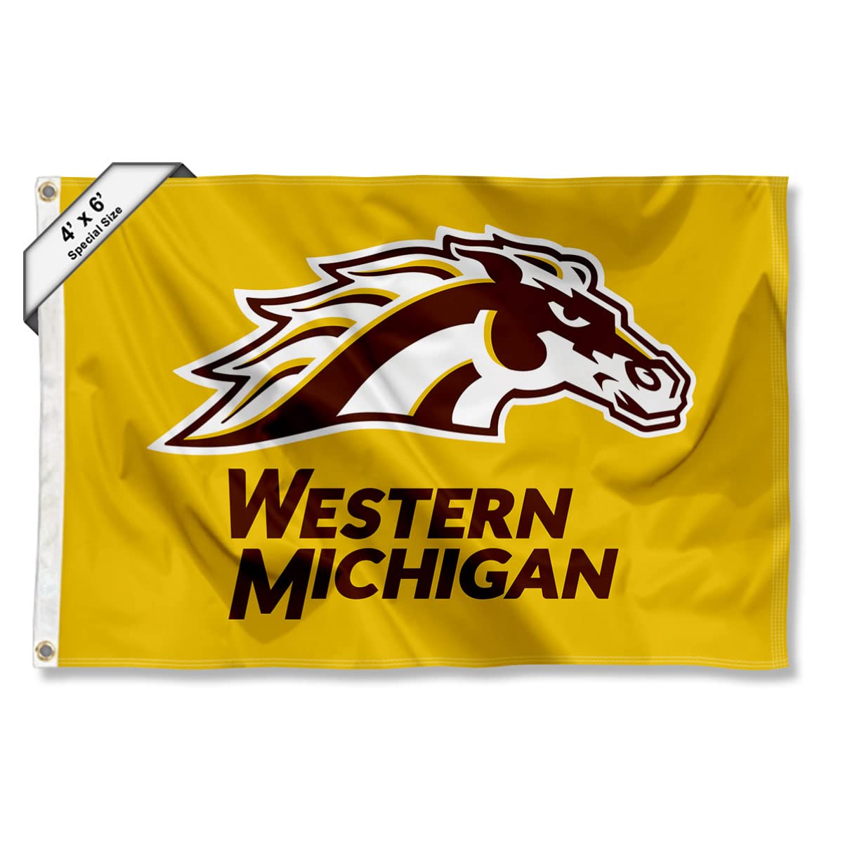 College Flags & Banners Co. WMU Broncos 4 ft x 6 ft Flag - Sports Collectibles, Sports Memorabilia, Sports Fan Shop, Sports Gifts