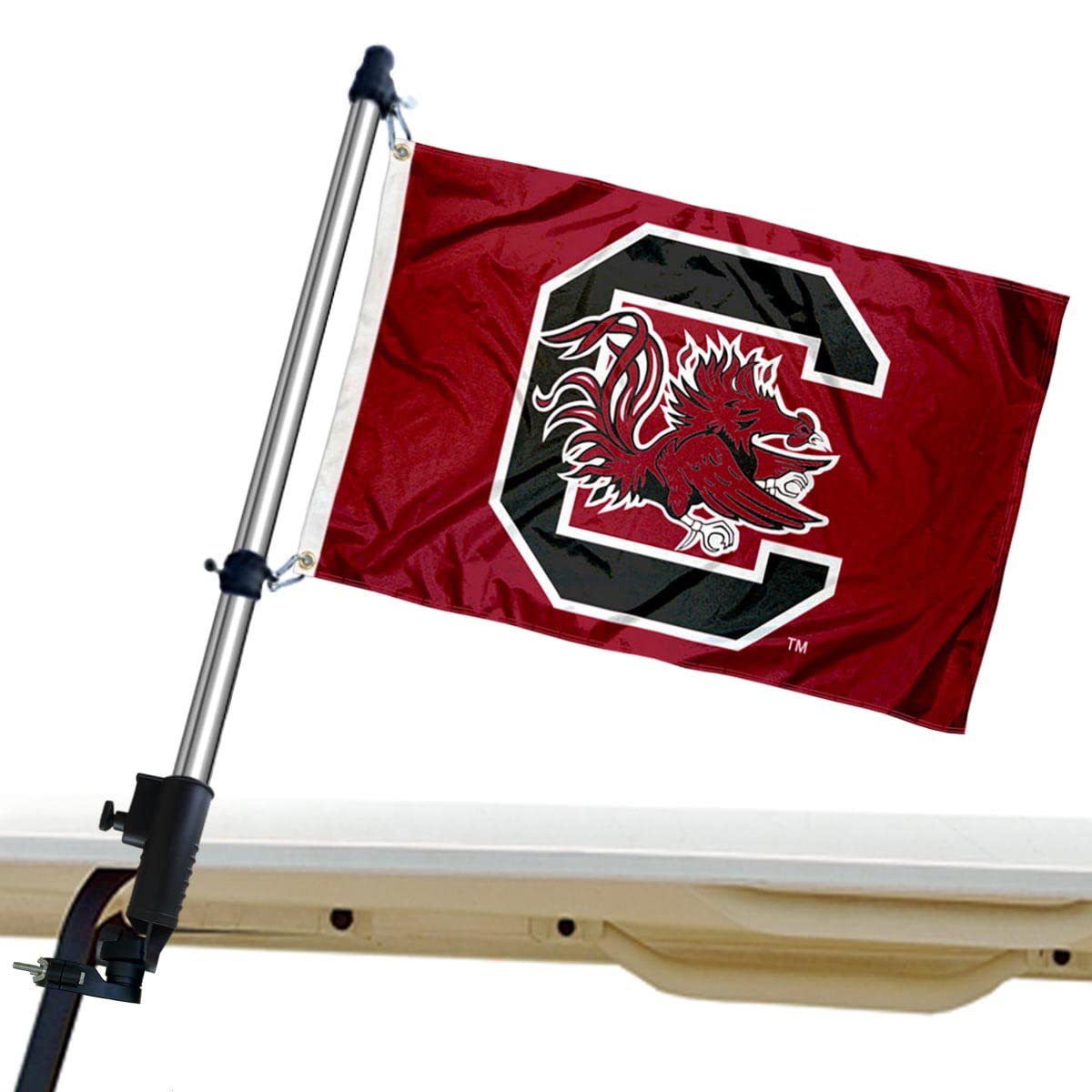 South Carolina Gamecocks Golf Cart Flag Pole and Holder Mounting Bracket - Sports Collectibles, Sports Memorabilia, Sports Fan Shop, Sports Gifts