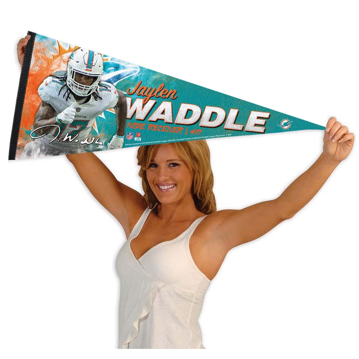 WinCraft Miami Dolphins Waddle Pennant Banner Flag - Sports Collectibles, Sports Memorabilia, Sports Fan Shop, Sports Gifts