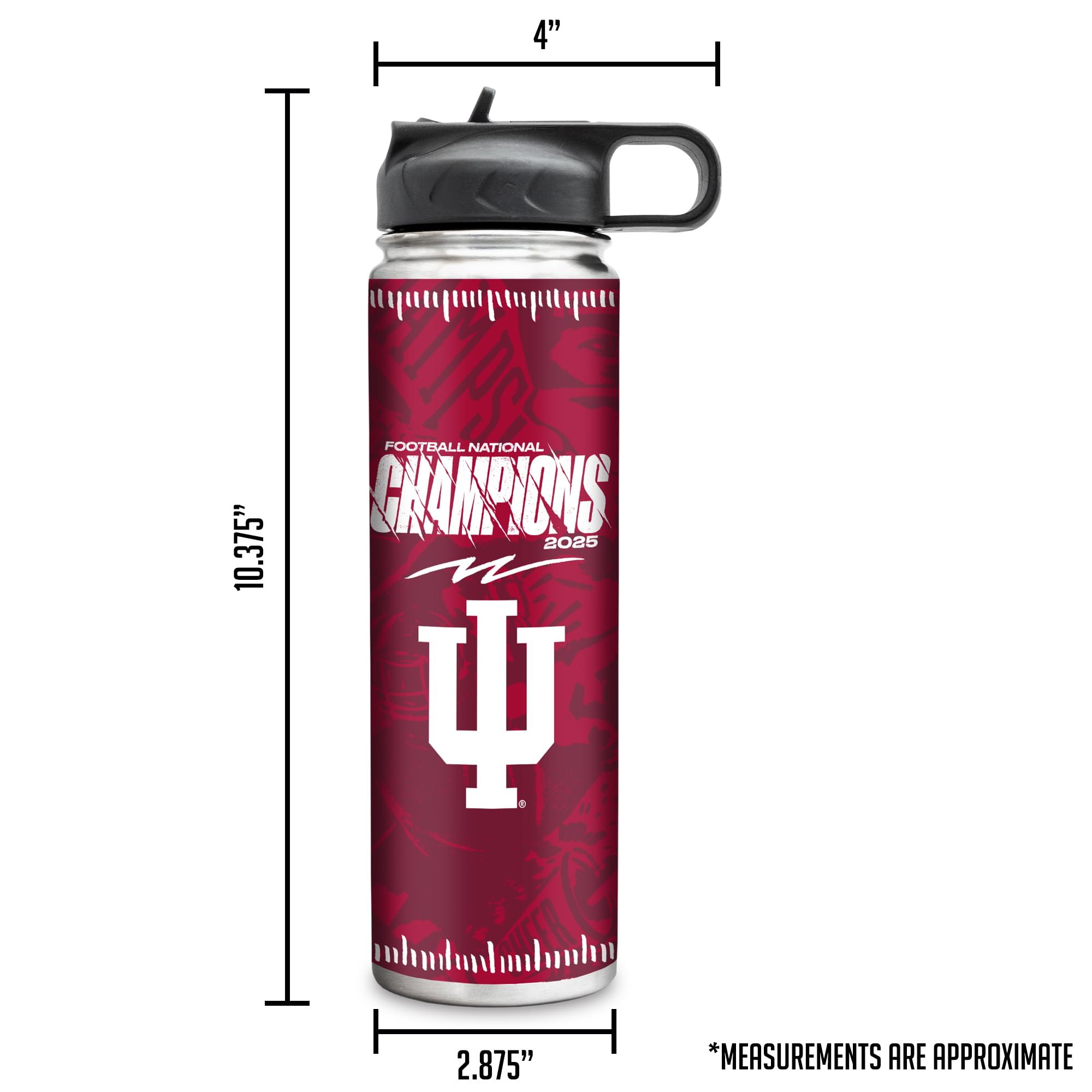 Rico Industries NCAA Indiana Hoosiers 2026 Football National Champions 22oz Stainless Steel Tumbler with Lid - Great For Coffee, Tea, Water or Cocktails - Sports Gifts, Sports Memorabilia, Sports Collectibles, Fan Shop