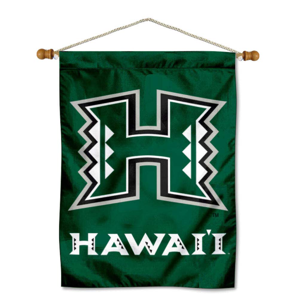 Hawaii Warriors Double Sided House Flag and Wood Banner Pole Set - Sports Collectibles, Sports Memorabilia, Sports Fan Shop, Sports Gifts