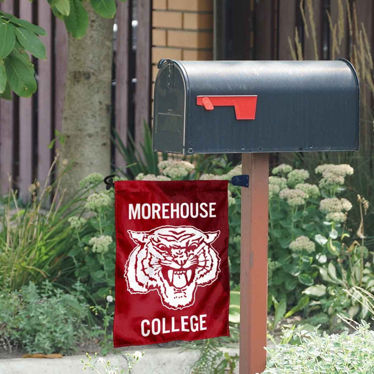 College Flags & Banners Co. Morehouse Maroon Tigers Garden Flag and Mailbox Post Pole Mount Holder Set - Sports Collectibles, Sports Memorabilia, Sports Fan Shop, Sports Gifts
