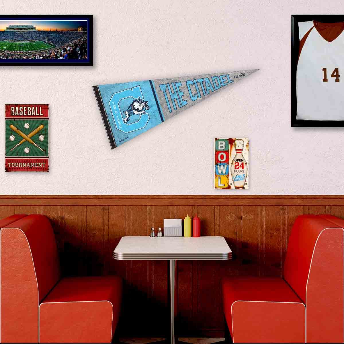 Citadel Bulldogs Pennant Throwback Vintage Banner - Sports Collectibles, Sports Memorabilia, Sports Fan Shop, Sports Gifts