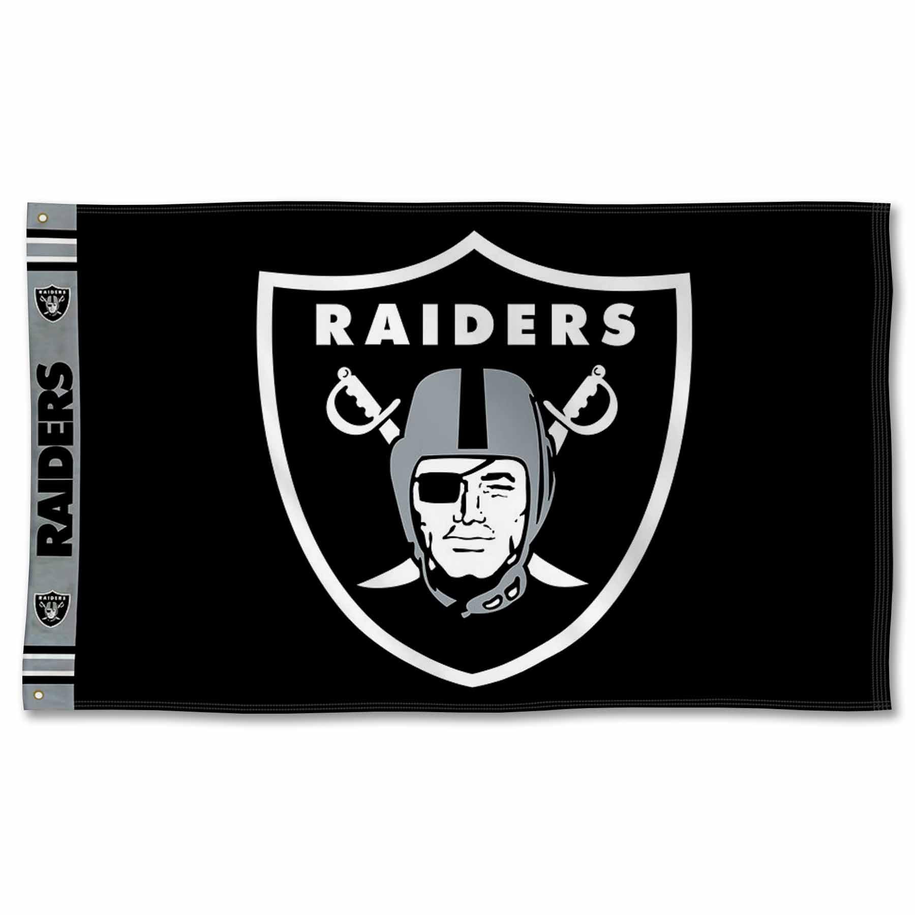 WinCraft Las Vegas Raiders Printed Header 3x5 Foot Banner Flag - Sports Collectibles, Sports Memorabilia, Sports Fan Shop, Sports Gifts